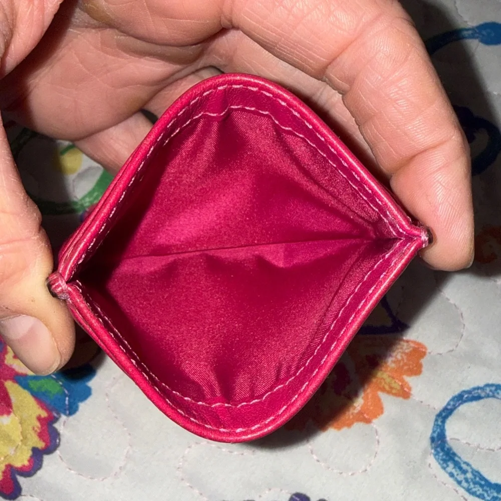 Coach Leather Change Purse Pink